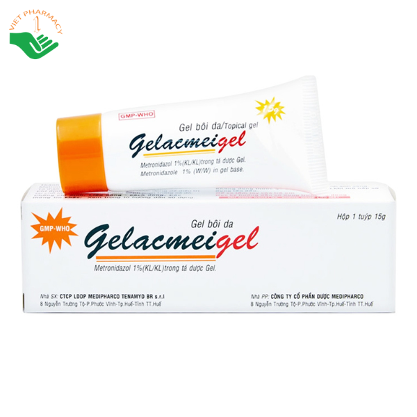 Gel bôi da Gelacmeigel 1% Medipharco điều trị mụn mủ viêm, nhiễm khuẩn ngoài da (15g)